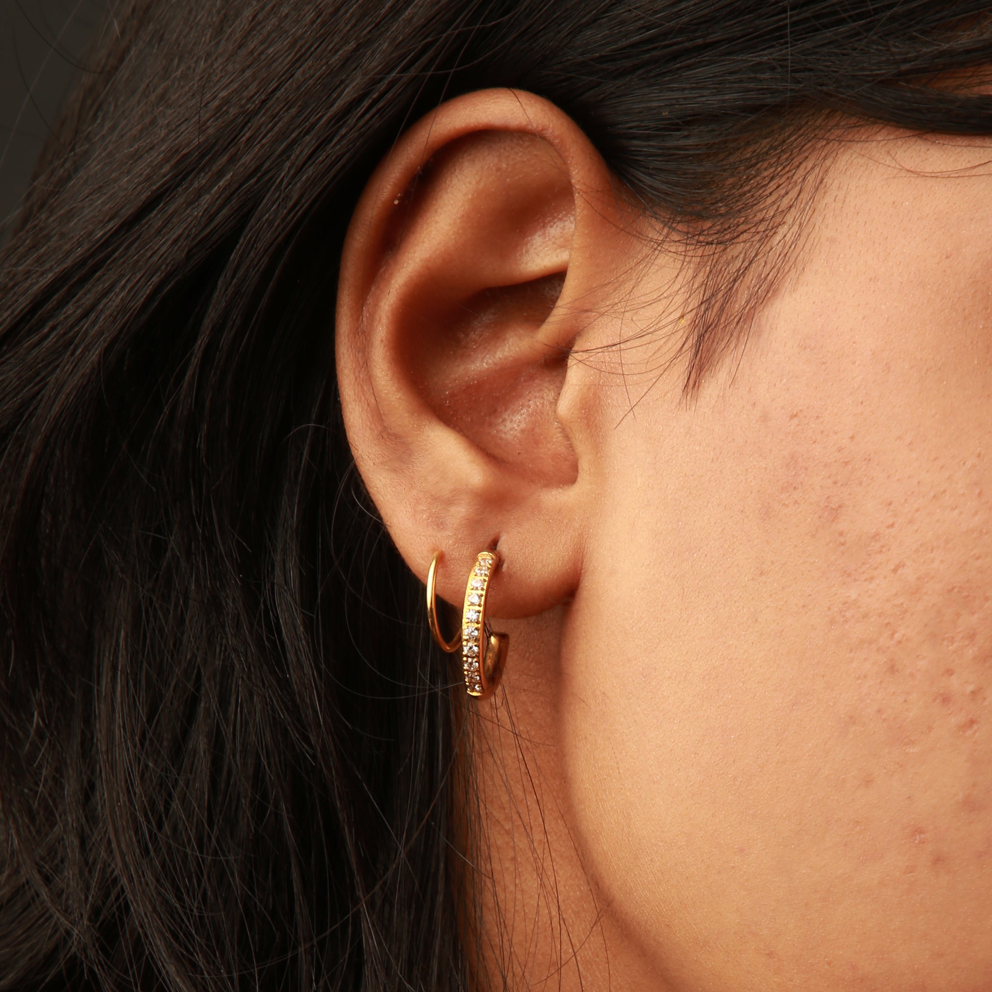 Double Piercing Illusion Earrings